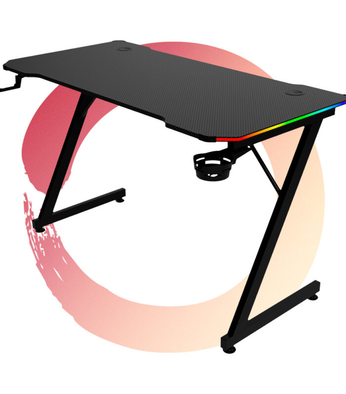 ESCRITORIO MARVO DE-11 RGB CON PORTA VASOS Y SOPORTE DE HEADSET