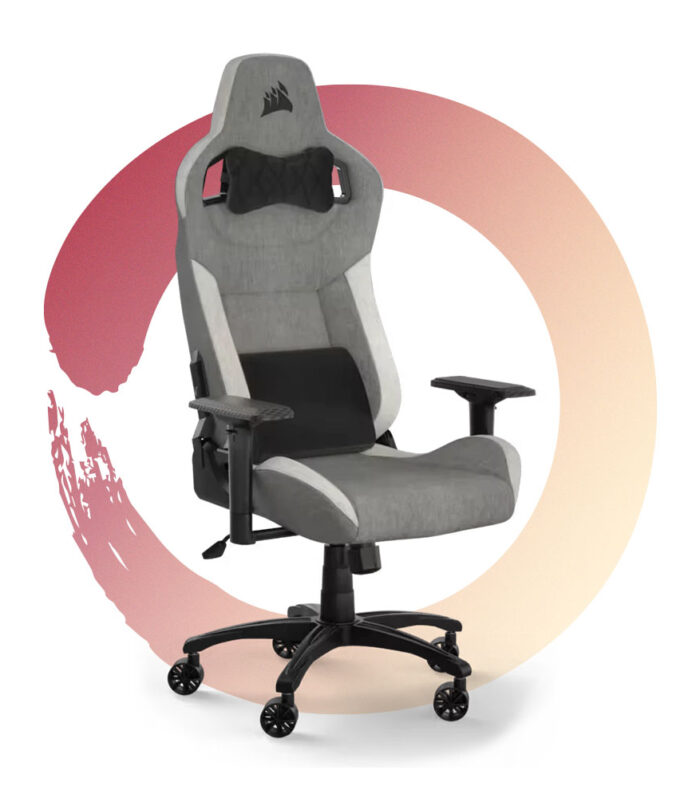 SILLA GAMER CORSAIR T3 RUSH TELA GRIS Y BLANCA